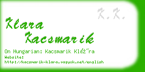 klara kacsmarik business card